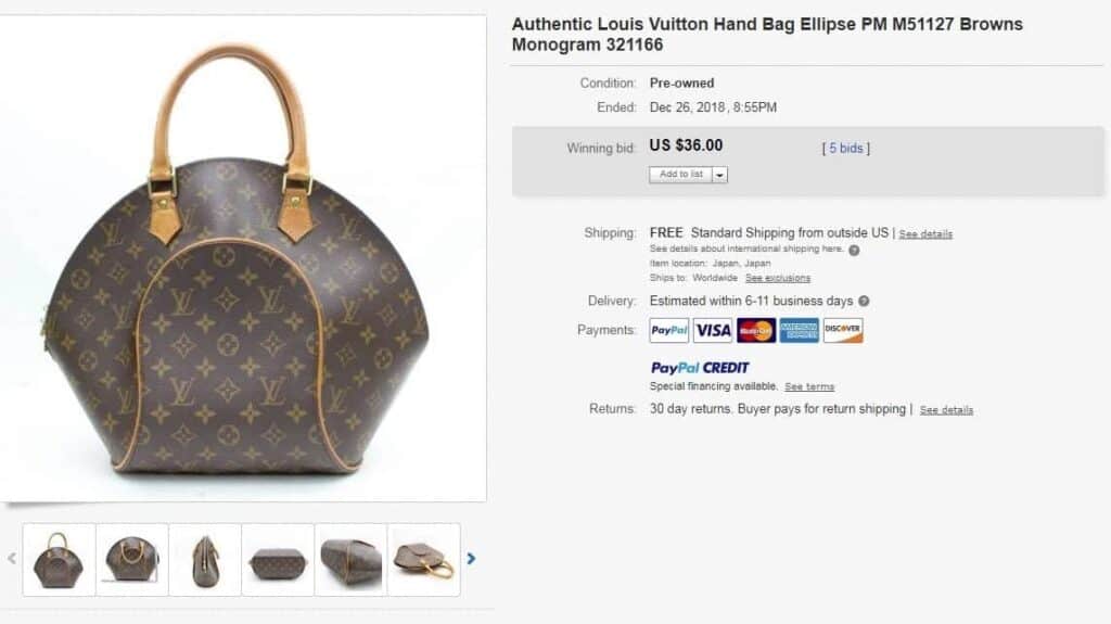 Japan Used Bag] Used Louis Vuitton Particion Monogram Canvas/Pvc/Brw Bag