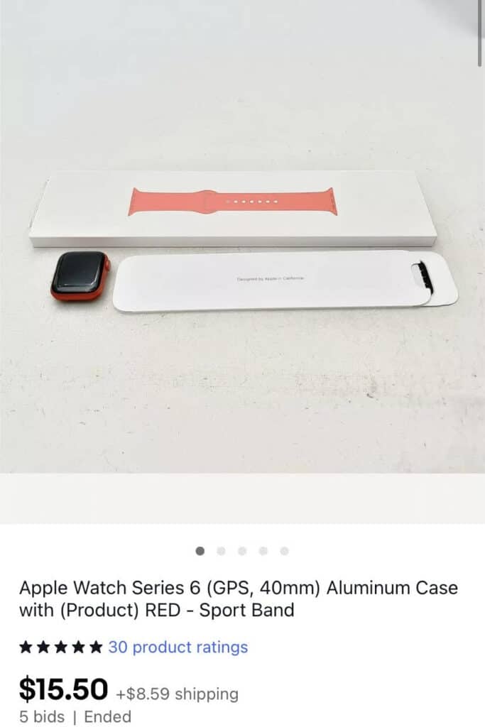 sniped eBay bid on apple watch