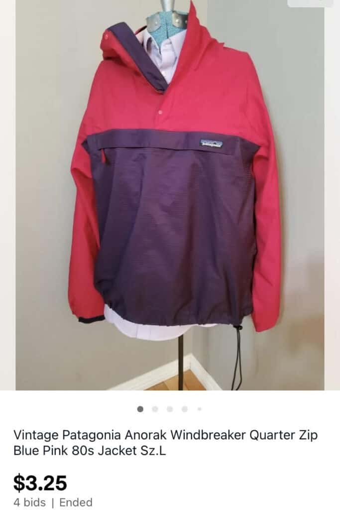 sniped item example patagonia jacket