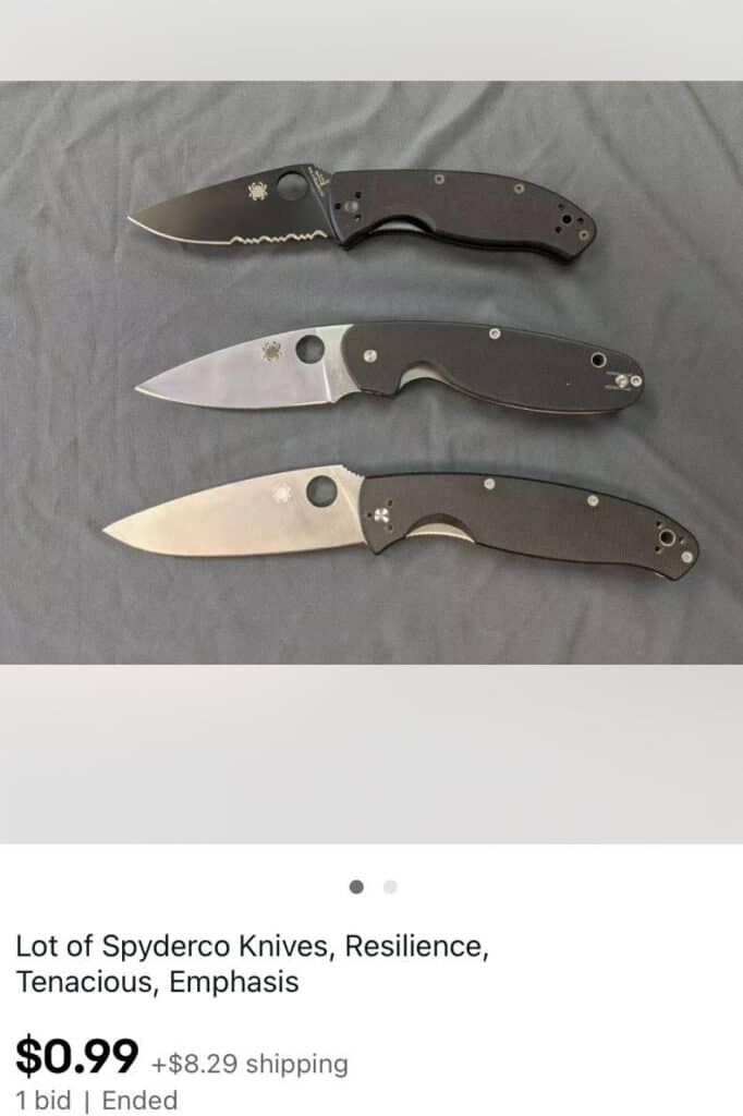 sniped spyderco knives