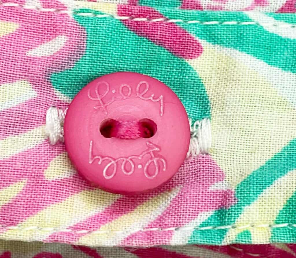 authentic Lilly Pulitzer button closeup